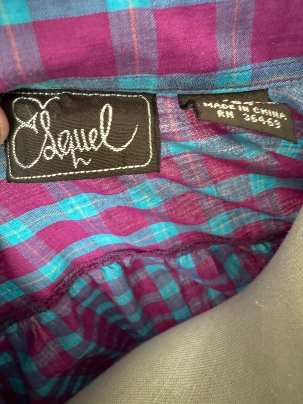 Vintage 80s Preppy Plaid Button Down - S - Picture 8 of 10